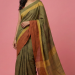 Bagru handblock printed pure cotton mulmul sarees with blouse piece